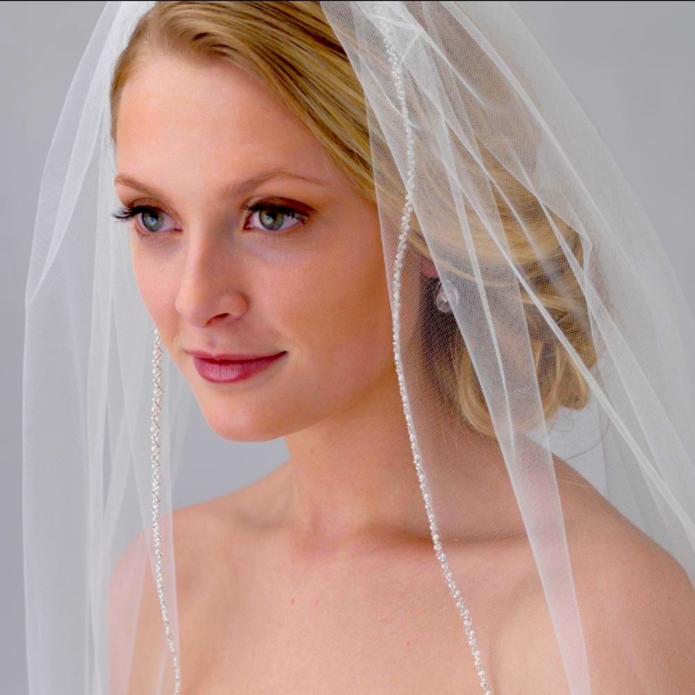 Pearl & Crystal Beaded Edge Bridal Veil